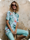Flamingoklänning, Tropical Print