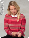 Skovhuus-tröja med bra längd, röd/sand