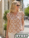 Blus, mocka/gr�ddvit