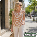 Blus, mocka/gr�ddvit