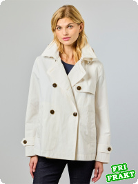 Dubbelkn�ppt Junge-jacka med huva, vit