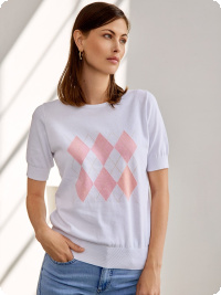 Tr�ja i ren bomull med Argyle-ruta