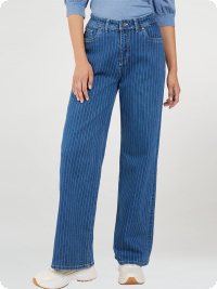 Jeans med smal rand, denim