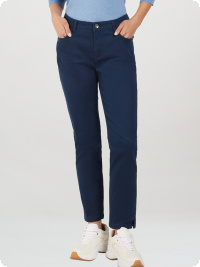 Jane-jeans frn Jensen, twill. Marin twill