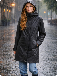 Didriksons Elly regnjacka, svart