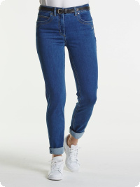 LauRie-jeans Laura slim, mellanbl denim