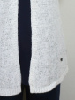 Cardigan med mnsterstickad rygg, vit