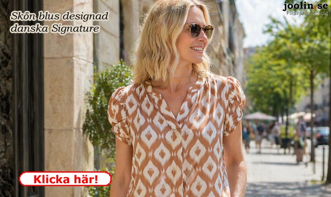 Nyhet: Blus, mocka/gr�ddvit